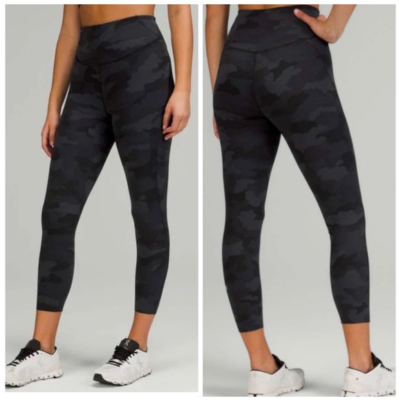 lululemon athletica Pants - Lululemon Base Pace‎ High-Rise Crop 23 Camo Heritage 365 Deep Coal Multi 20 NWOT